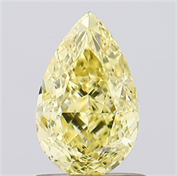 Picture of Lab Created Diamond 1.06 Carats, Pear with  Cut, Fancy Vivid Yellow Color, VS1 Clarity and Certified by IGI