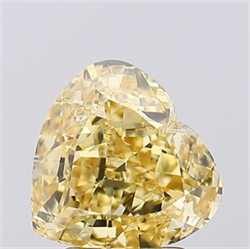 Picture of Lab Created Diamond 2.51 Carats, Heart with  Cut, Fancy Intense Yellow Color, VS1 Clarity and Certified by IGI