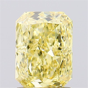 Picture of Lab Created Diamond 1.43 Carats, Radiant with  Cut, Fancy Vivid Yellow Color, VS2 Clarity and Certified by IGI