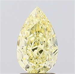 Picture of Lab Created Diamond 2.00 Carats, Pear with  Cut, Fancy Vivid Yellow Color, VS1 Clarity and Certified by IGI