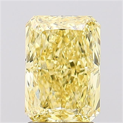 Picture of Lab Created Diamond 2.08 Carats, Radiant with  Cut, Fancy Vivid Yellow Color, VS2 Clarity and Certified by IGI