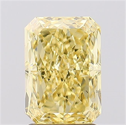 Picture of Lab Created Diamond 2.03 Carats, Radiant with  Cut, Fancy Vivid Yellow Color, VS2 Clarity and Certified by IGI