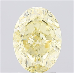 Picture of Lab Created Diamond 2.11 Carats, Oval with  Cut, Fancy Vivid Yellow Color, VS2 Clarity and Certified by IGI