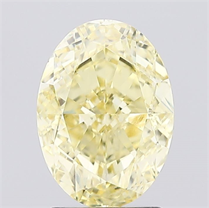 Picture of Lab Created Diamond 2.11 Carats, Oval with  Cut, Fancy Vivid Yellow Color, VS2 Clarity and Certified by IGI