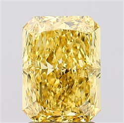 Picture of Lab Created Diamond 2.29 Carats, Radiant with  Cut, Fancy Vivid Yellow Color, VS1 Clarity and Certified by IGI