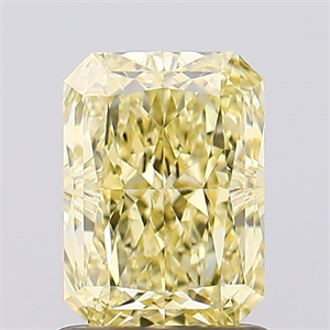 Picture of Lab Created Diamond 1.50 Carats, Radiant with  Cut, Fancy Intense Yellow Color, VS1 Clarity and Certified by IGI