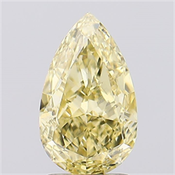 Picture of Lab Created Diamond 2.17 Carats, Pear with  Cut, Fancy Intense Yellow Color, VS2 Clarity and Certified by IGI