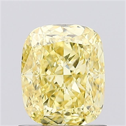 Picture of Lab Created Diamond 1.06 Carats, Cushion with  Cut, Fancy Vivid Yellow Color, VS1 Clarity and Certified by IGI