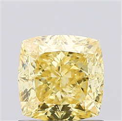 Picture of Lab Created Diamond 1.11 Carats, SQUARE CUSHION with  Cut, Fancy Vivid Yellow Color, VVS2 Clarity and Certified by IGI