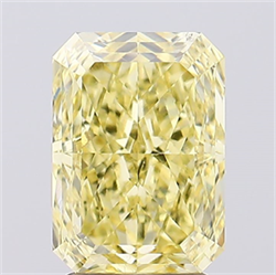Picture of Lab Created Diamond 2.54 Carats, Radiant with  Cut, Fancy Intense Yellow Color, VS1 Clarity and Certified by IGI