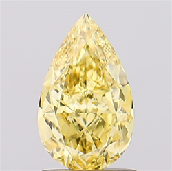 Picture of Lab Created Diamond 1.24 Carats, Pear with  Cut, Fancy Vivid Yellow Color, VVS2 Clarity and Certified by IGI