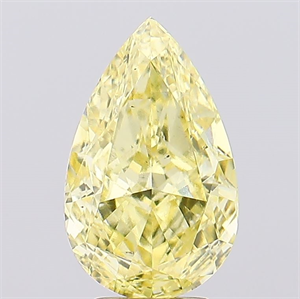 Picture of Lab Created Diamond 4.50 Carats, Pear with  Cut, Fancy Vivid Yellow Color, VS2 Clarity and Certified by IGI