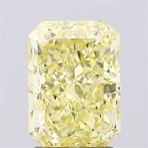 Picture of Lab Created Diamond 2.25 Carats, Radiant with  Cut, Fancy Intense Yellow Color, VVS2 Clarity and Certified by IGI