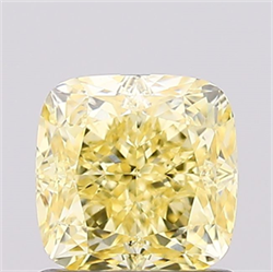 Picture of Lab Created Diamond 1.07 Carats, SQUARE CUSHION with  Cut, Fancy Intense Yellow Color, VS1 Clarity and Certified by IGI