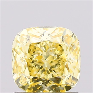 Picture of Lab Created Diamond 1.02 Carats, SQUARE CUSHION with  Cut, Fancy Intense Yellow Color, VS1 Clarity and Certified by IGI