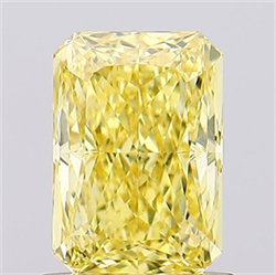 Picture of Lab Created Diamond 1.16 Carats, Radiant with  Cut, Fancy Vivid Yellow Color, VS1 Clarity and Certified by IGI