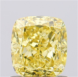 Picture of Lab Created Diamond 1.05 Carats, Cushion with  Cut, Fancy Intense Yellow Color, VS1 Clarity and Certified by IGI