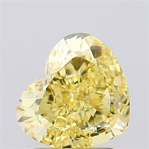 Picture of Lab Created Diamond 2.02 Carats, Heart with  Cut, Fancy Intense Yellow Color, VS1 Clarity and Certified by IGI