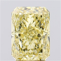 Picture of Lab Created Diamond 3.15 Carats, Radiant with  Cut, Fancy Intense Yellow Color, VS2 Clarity and Certified by IGI