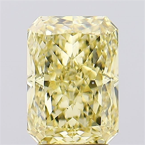 Picture of Lab Created Diamond 3.15 Carats, Radiant with  Cut, Fancy Intense Yellow Color, VS2 Clarity and Certified by IGI