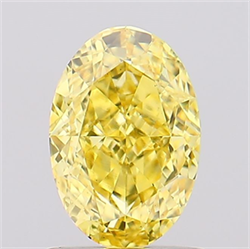 Picture of Lab Created Diamond 1.16 Carats, Oval with  Cut, Fancy Vivid Yellow Color, VS1 Clarity and Certified by IGI