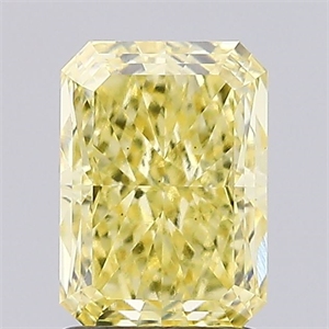 Picture of Lab Created Diamond 1.59 Carats, Radiant with  Cut, Fancy Vivid Yellow Color, VS1 Clarity and Certified by IGI