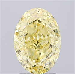Picture of Lab Created Diamond 2.62 Carats, Oval with  Cut, Fancy Vivid Yellow Color, VS1 Clarity and Certified by IGI