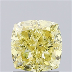 Picture of Lab Created Diamond 1.23 Carats, SQUARE CUSHION with  Cut, Fancy Intense Yellow Color, VS1 Clarity and Certified by IGI