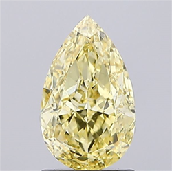 Picture of Lab Created Diamond 1.60 Carats, Pear with  Cut, Fancy Vivid Yellow Color, VS2 Clarity and Certified by IGI