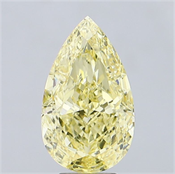Picture of Lab Created Diamond 6.66 Carats, Pear with  Cut, Fancy Vivid Yellow Color, VS1 Clarity and Certified by IGI