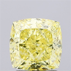 Picture of Lab Created Diamond 2.25 Carats, SQUARE CUSHION with  Cut, Fancy Vivid Yellow Color, VS1 Clarity and Certified by IGI