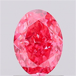 Picture of Lab Created Diamond 1.01 Carats, Oval with  Cut, Fancy Vivid Pink Color, VS2 Clarity and Certified by IGI