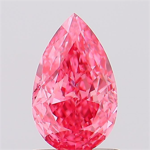 Picture of Lab Created Diamond 1.00 Carats, Pear with  Cut, Fancy Vivid Pink Color, VS2 Clarity and Certified by IGI