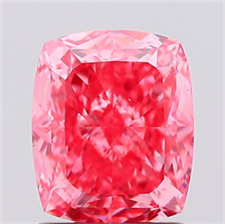 Picture of Lab Created Diamond 1.62 Carats, Cushion with  Cut, Fancy Vivid Pink Color, VS1 Clarity and Certified by IGI