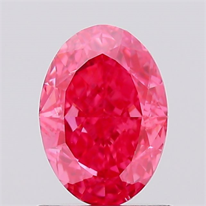 Picture of Lab Created Diamond 1.07 Carats, Oval with  Cut, Fancy Vivid Pink Color, VS1 Clarity and Certified by IGI
