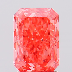 Picture of Lab Created Diamond 2.01 Carats, Radiant with  Cut, Fancy Vivid Pink Color, VS2 Clarity and Certified by IGI