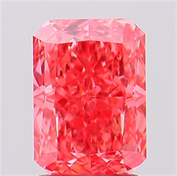 Picture of Lab Created Diamond 2.16 Carats, Radiant with  Cut, Fancy Vivid Pink Color, VVS2 Clarity and Certified by IGI