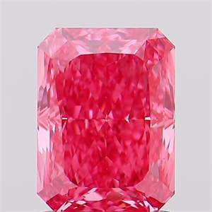 Picture of Lab Created Diamond 1.51 Carats, Radiant with  Cut, Fancy Vivid Pink Color, VS1 Clarity and Certified by IGI