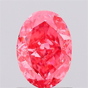Picture of Lab Created Diamond 1.14 Carats, Oval with  Cut, Fancy Vivid Pink Color, VS1 Clarity and Certified by IGI