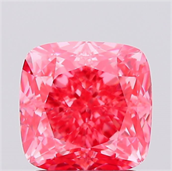 Picture of Lab Created Diamond 2.01 Carats, SQUARE CUSHION with  Cut, Fancy Vivid Pink Color, VS2 Clarity and Certified by IGI