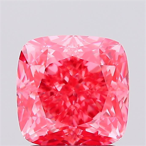 Picture of Lab Created Diamond 2.01 Carats, SQUARE CUSHION with  Cut, Fancy Vivid Pink Color, VS2 Clarity and Certified by IGI