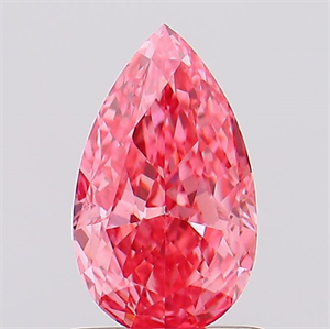 Picture of Lab Created Diamond 1.00 Carats, Pear with  Cut, Fancy Vivid Pink Color, VS1 Clarity and Certified by IGI