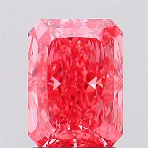 Picture of Lab Created Diamond 2.02 Carats, Radiant with  Cut, Fancy Vivid Pink Color, VS1 Clarity and Certified by IGI