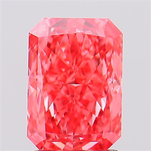 Picture of Lab Created Diamond 1.85 Carats, Radiant with  Cut, Fancy Vivid Pink Color, VVS2 Clarity and Certified by IGI