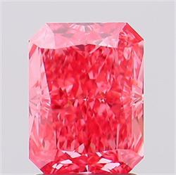 Picture of Lab Created Diamond 2.09 Carats, Radiant with  Cut, Fancy Vivid Pink Color, VS2 Clarity and Certified by IGI
