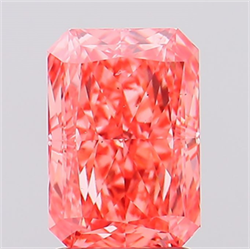 Picture of Lab Created Diamond 2.23 Carats, Radiant with  Cut, Fancy Vivid Pink Color, VS2 Clarity and Certified by IGI