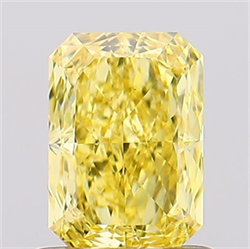 Picture of Lab Created Diamond 1.05 Carats, Radiant with  Cut, Fancy Vivid Yellow Color, VS1 Clarity and Certified by IGI