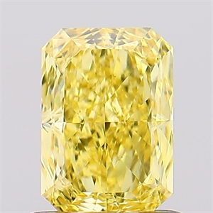Picture of Lab Created Diamond 1.05 Carats, Radiant with  Cut, Fancy Vivid Yellow Color, VS1 Clarity and Certified by IGI