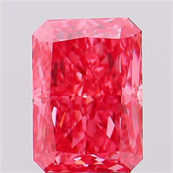 Picture of Lab Created Diamond 2.64 Carats, Radiant with  Cut, Fancy Vivid Pink Color, VS1 Clarity and Certified by IGI