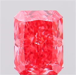 Picture of Lab Created Diamond 2.69 Carats, Radiant with  Cut, Fancy Vivid Pink Color, VS2 Clarity and Certified by IGI